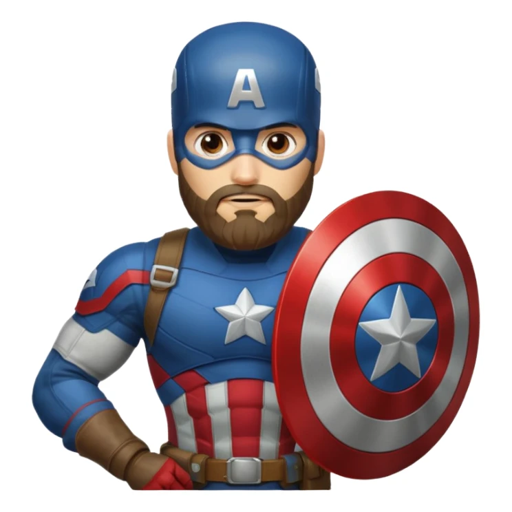 captain america bearded holding shield sticker