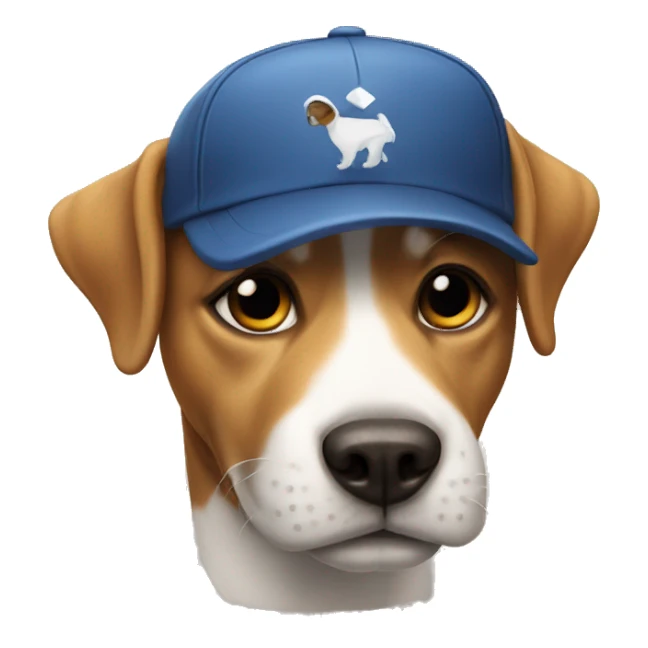 dog with cap sticker