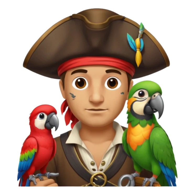 pirate and parrot sticker