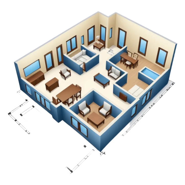 hand draw house plan on paper sticker