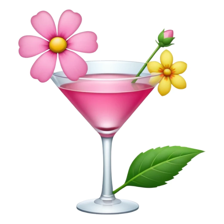 Pink Martini with flower  sticker