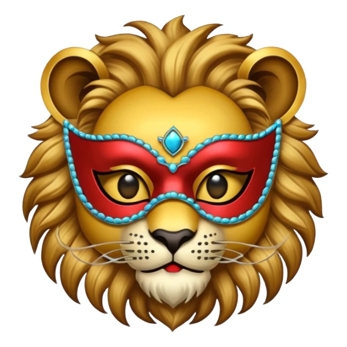 lion with glamorous masquerade mask sticker