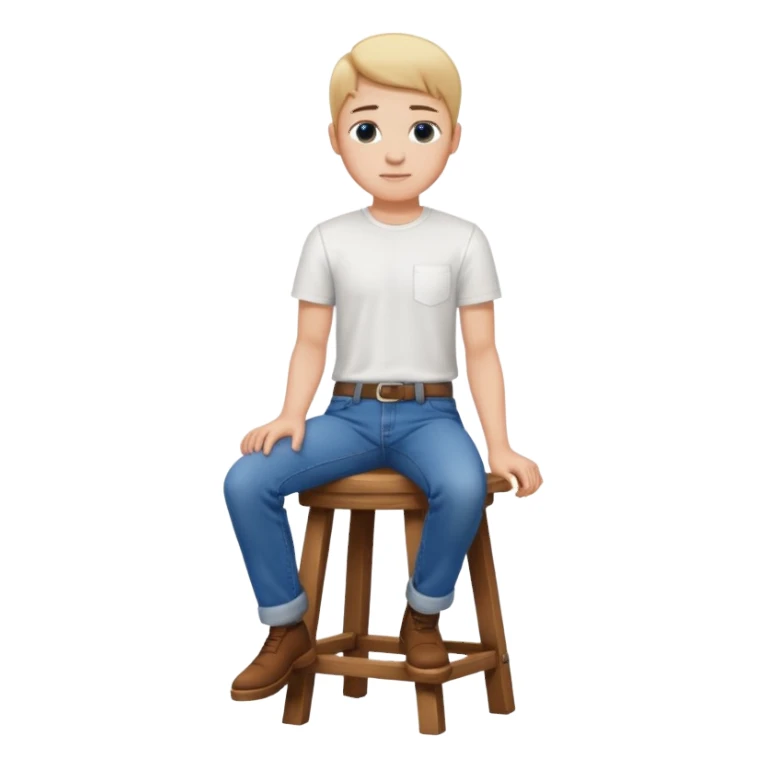 a person sitting on stool with backs turned

 sticker