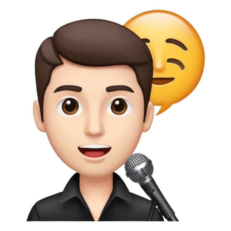 male singer with microphone performing on stage sticker