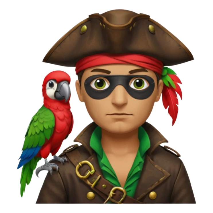 pirate and parrot sticker