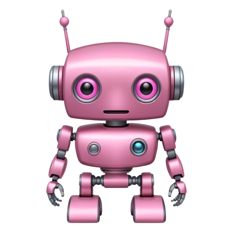 pink robot with only 3 eyes sticker