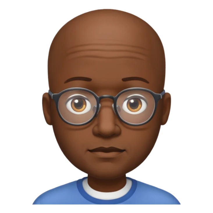 Balding black man with glasses sticker