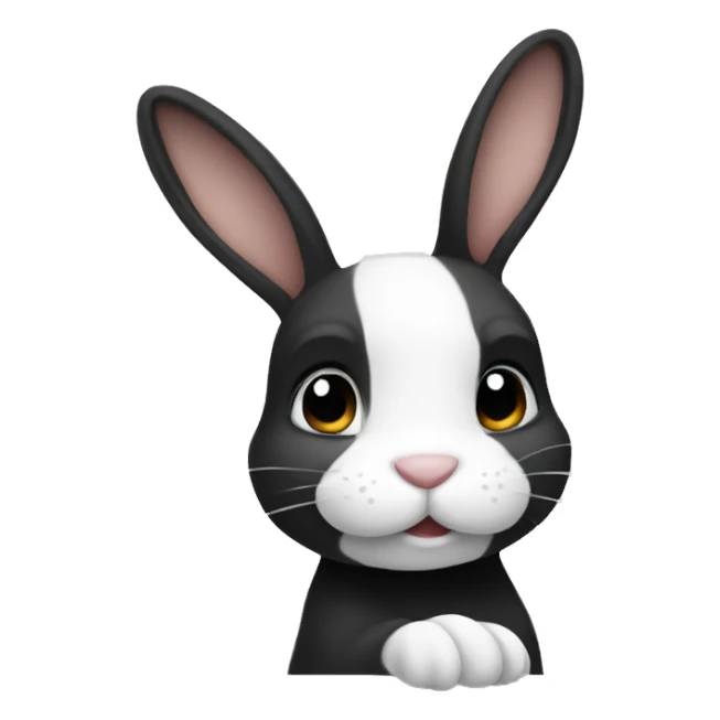 Black and white bunny sticker