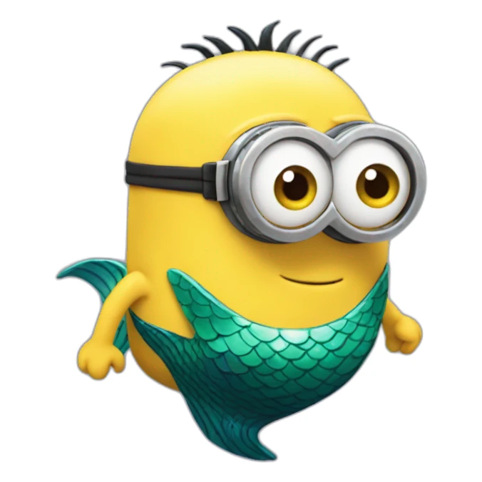 A minion with a mermaid tail sticker