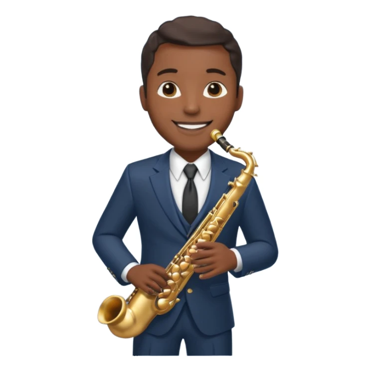 black man playing saxophone sticker