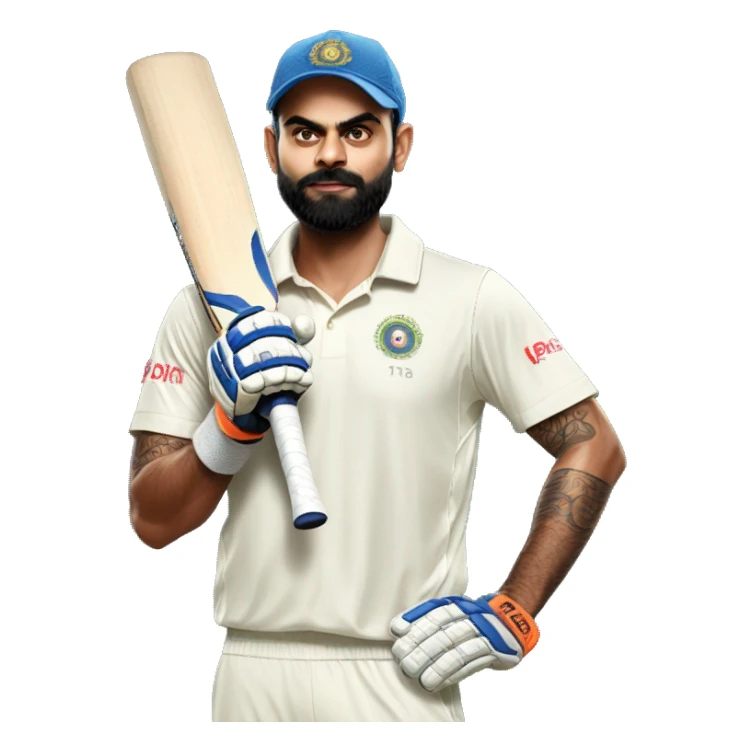 virat kohli with cricket bat  sticker