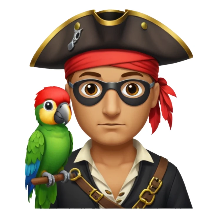 pirate and parrot sticker