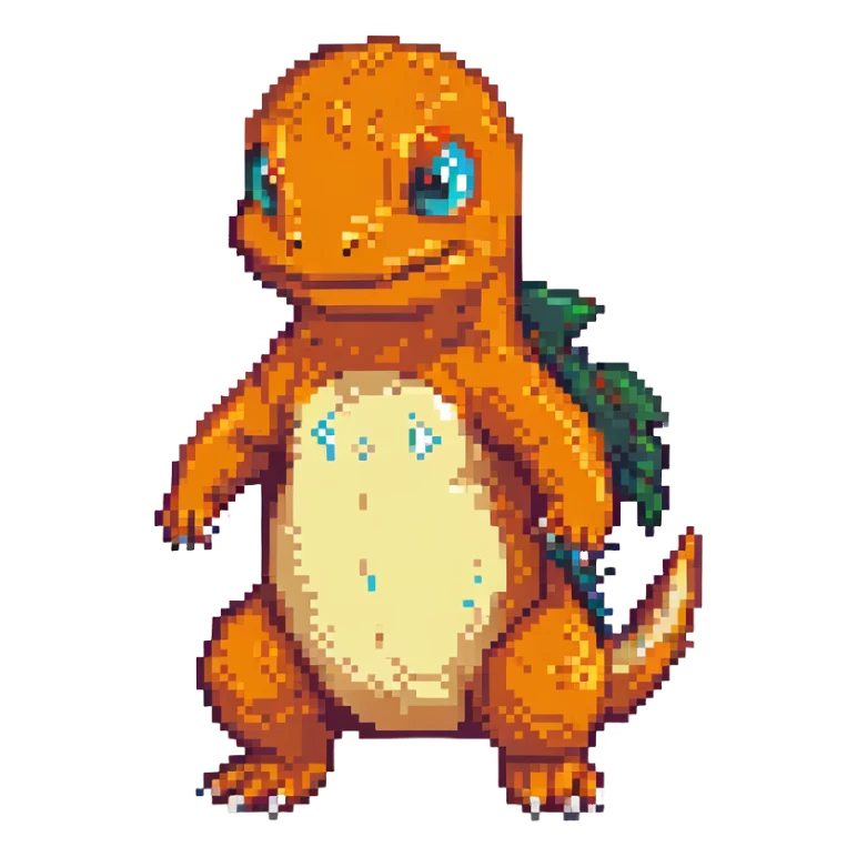 pixel art Charmander, classic Pokémon style sticker