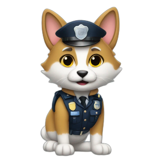Furry police officer sticker