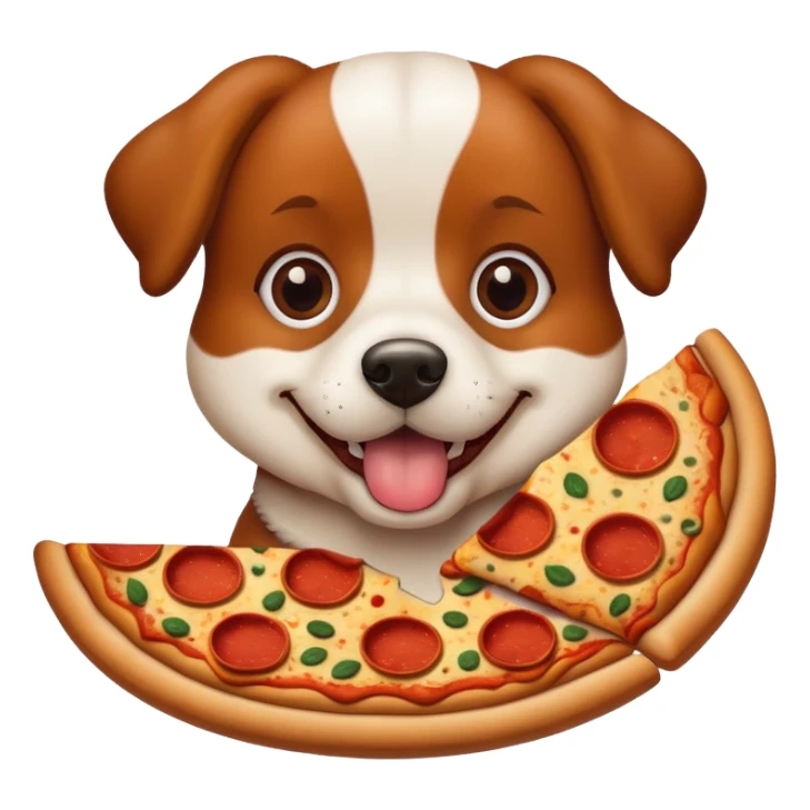 dog eating pizza sticker