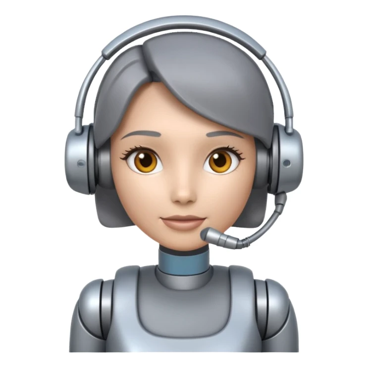 female call center robot sticker