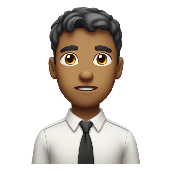 confused male student uniform sticker