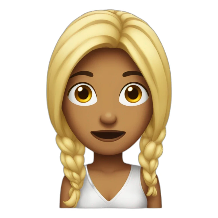 woman with a cringe face sticker