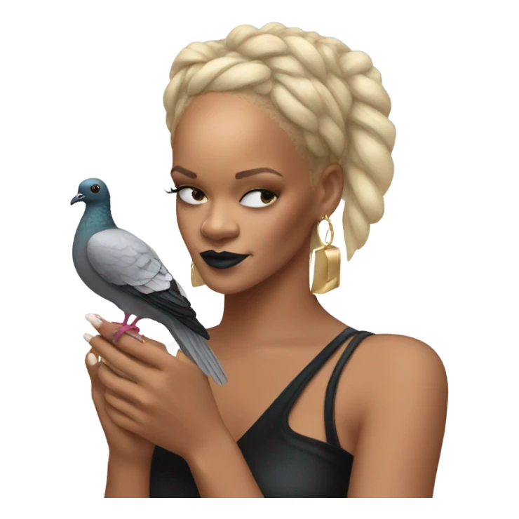 Rihanna with a pigeon  sticker