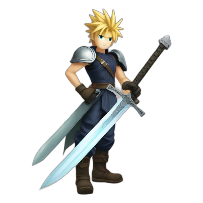 cloud strife with buster sword sticker