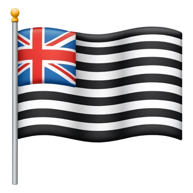 A simple flag with three black horizontal lines and three white horizontal lines, no stars and no moon sticker