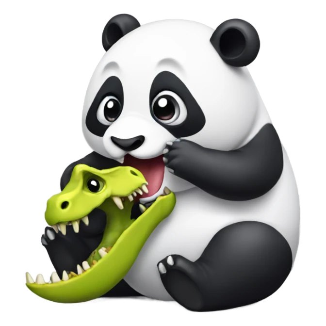 Panda eating dinosaur sticker