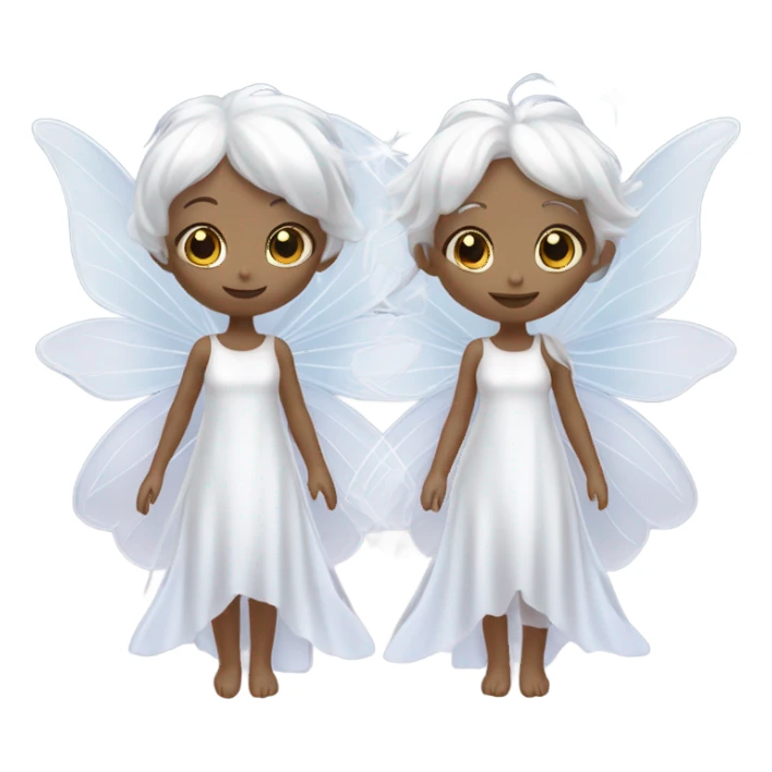 White fairy twins sticker