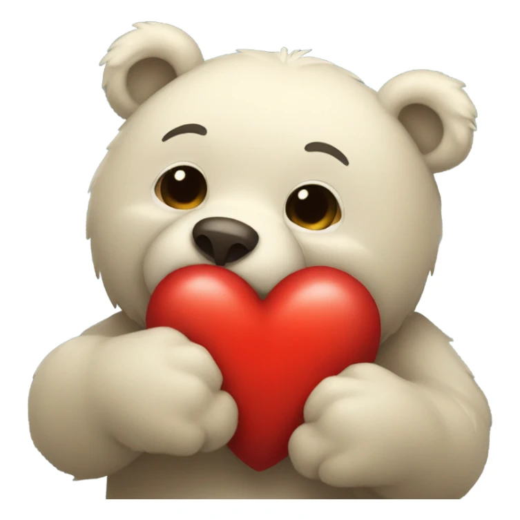 Bear hug a red heart sticker