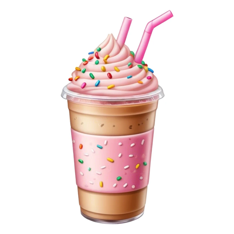 Light pink blended iced coffee add sprinkles sticker