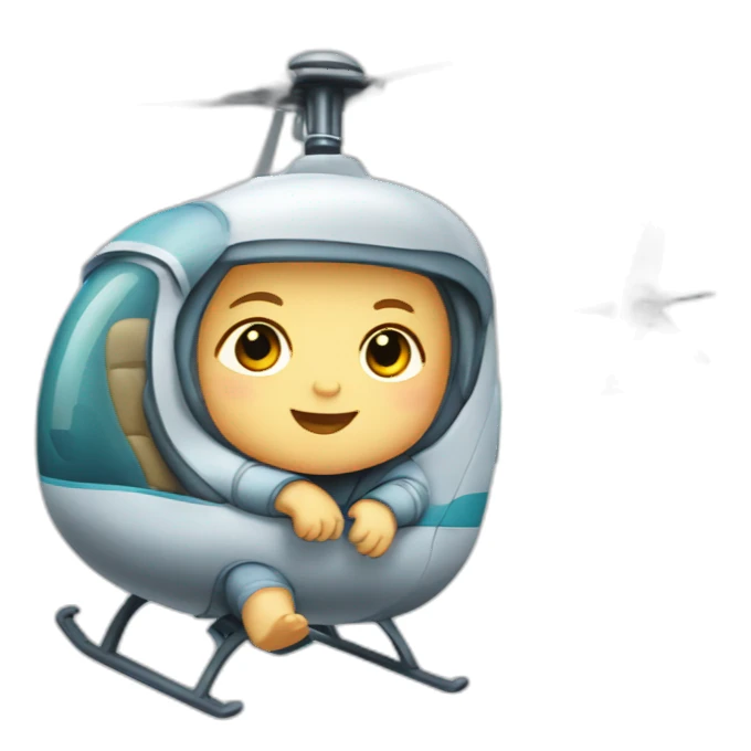 Baby in hélicoptère sticker