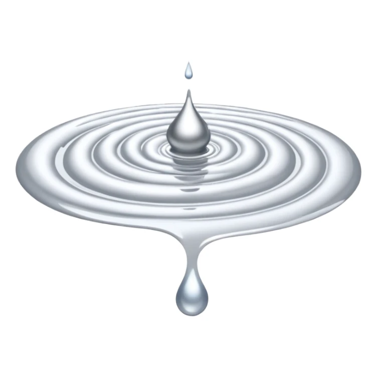 a puddle of white and silver liquid sticker