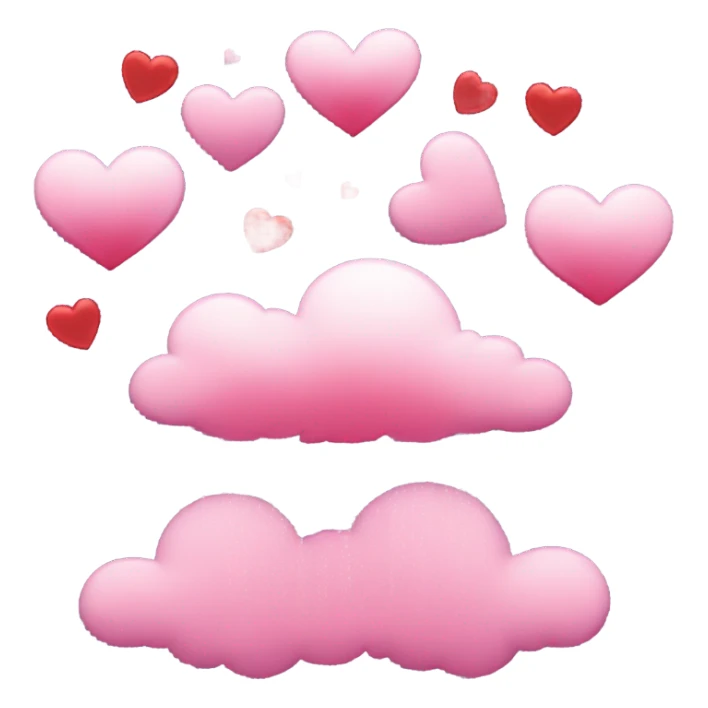 Pink cloud raining down red and pink hearts  sticker