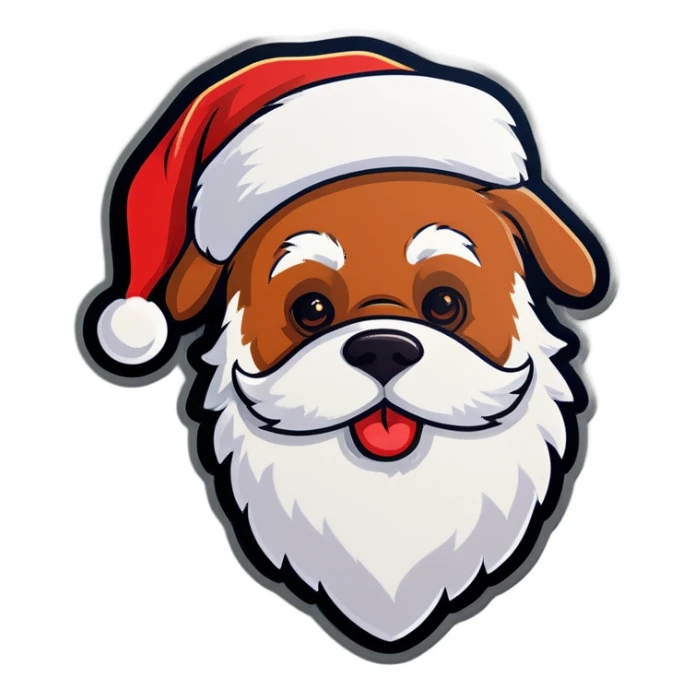 santa wearing dog filter sticker