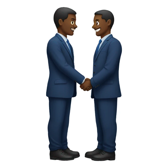 
handshake dark blue clothes sticker