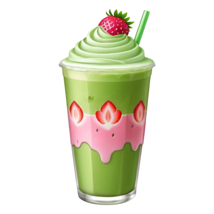 iced matcha latte strawberry  sticker