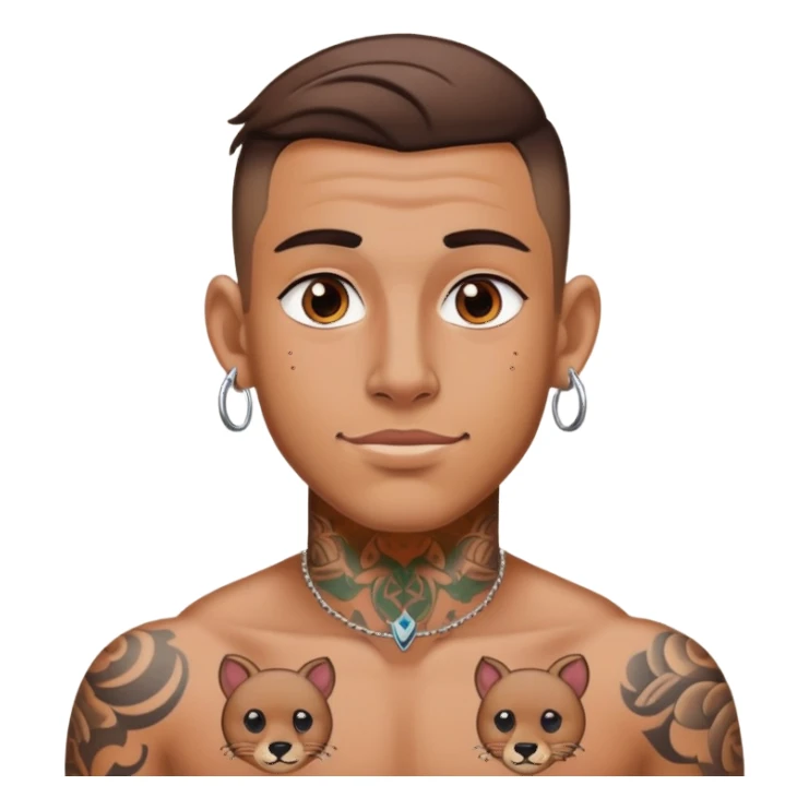 A guy with tattoos and ear piercings  sticker