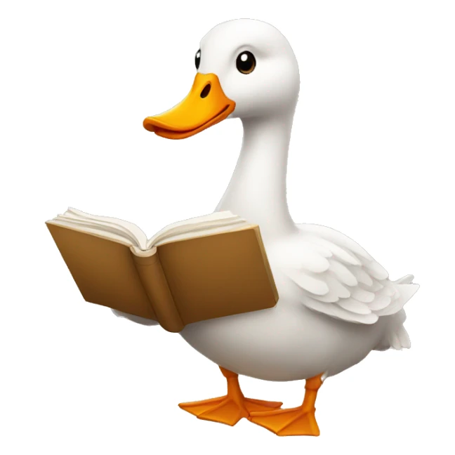 goose holding a book sticker
