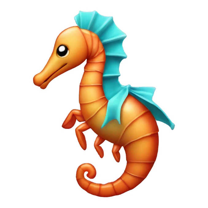 Prawn riding a seahorse sticker