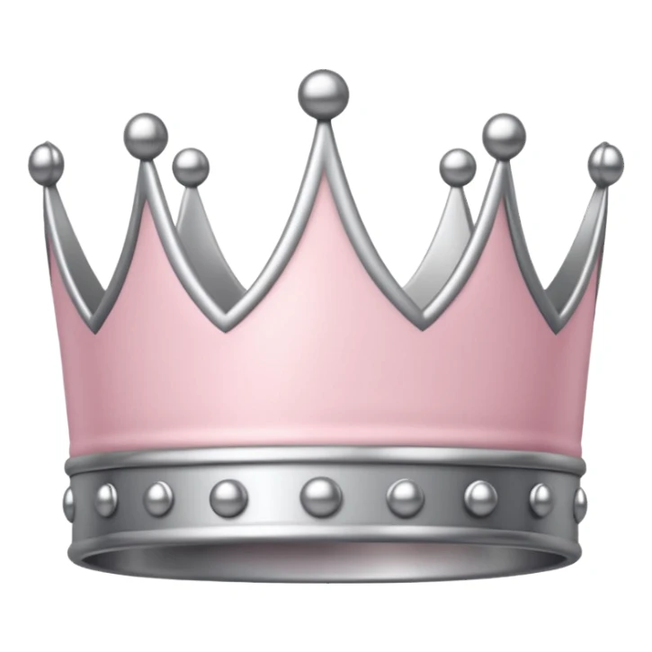 light pink and silver simple crown, round dots on top sticker