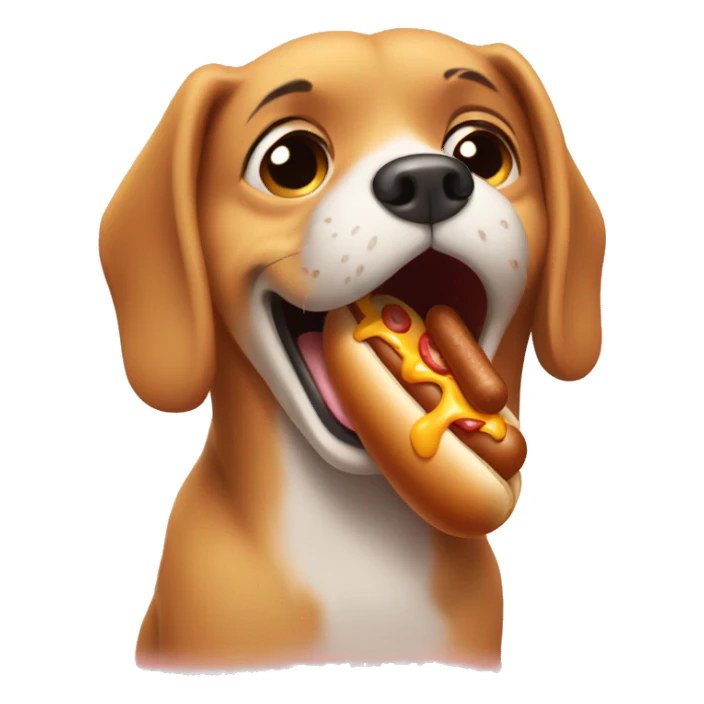 Dog crying over hot dog sticker