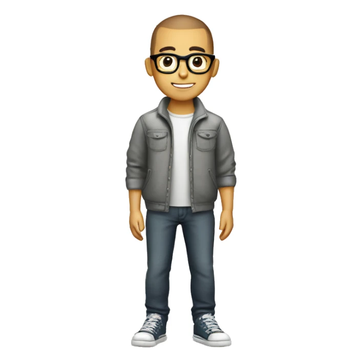 Nerd boy with glasses and buzzcut sticker