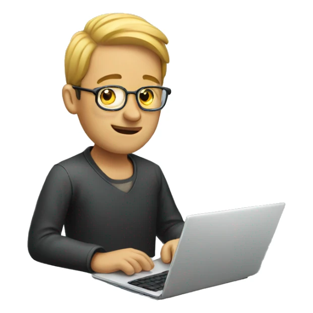 a man using a laptop sticker