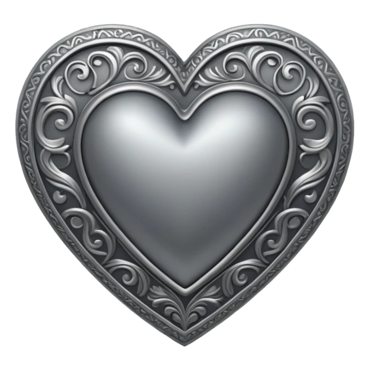 ornate grey heart sticker