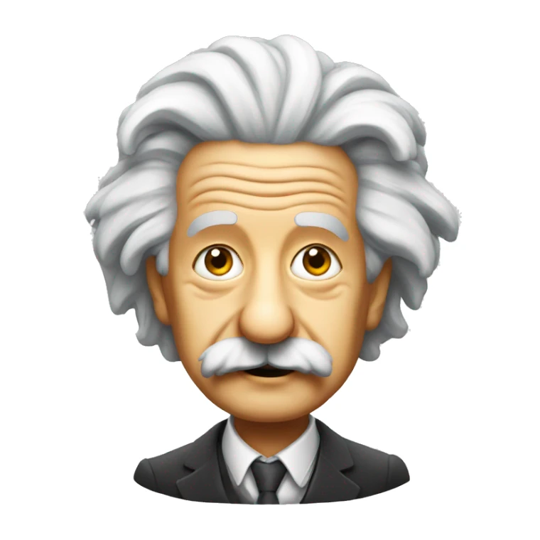 albert einstein emoji head sticker