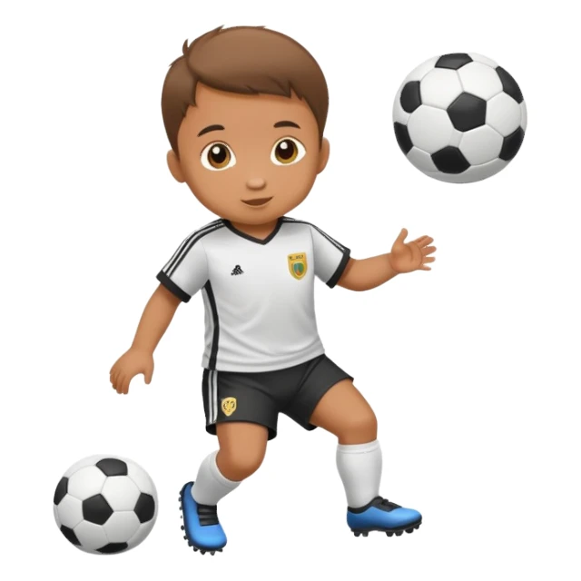 Baby playing soccer sticker