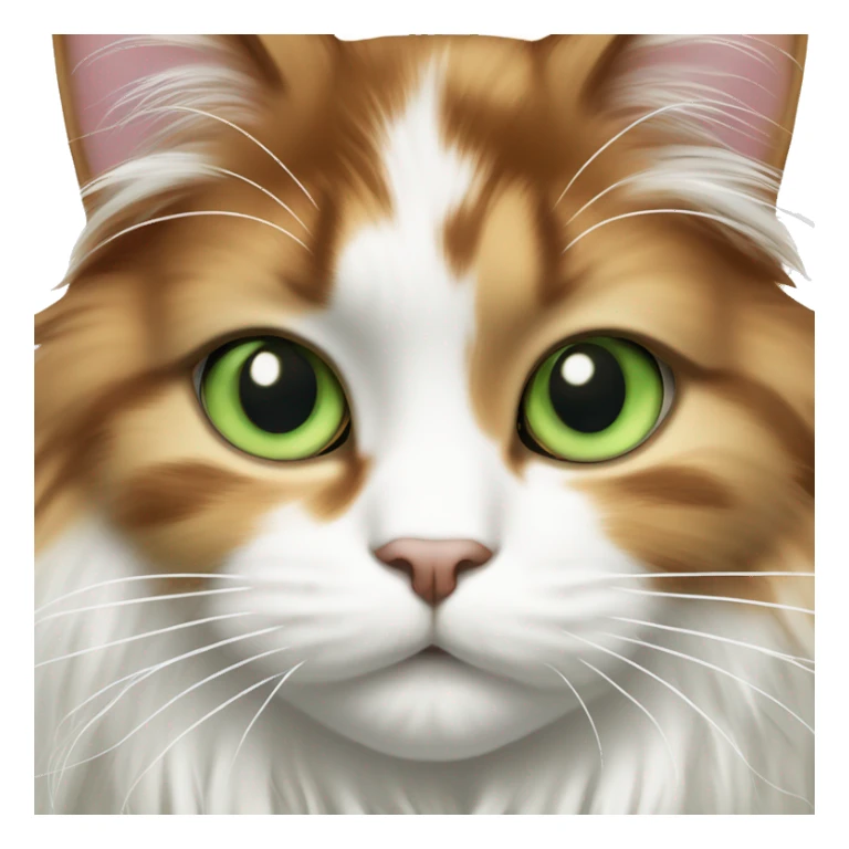 Long haired calico cat with green eyes with most white fur sticker