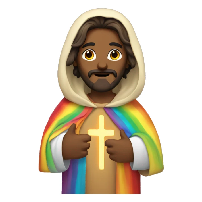 zesty jesus with rainbow cloak sticker