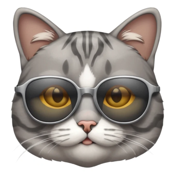 Grey tabby cat in sunglasses sticker