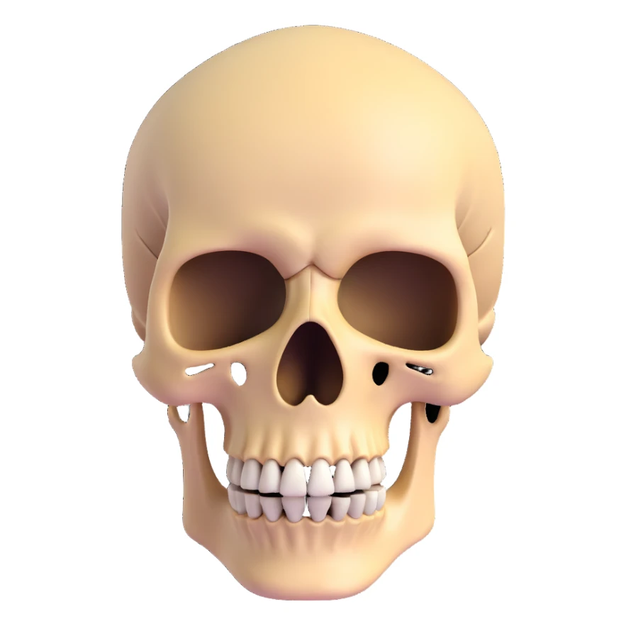 skeleton head, 3D style sticker