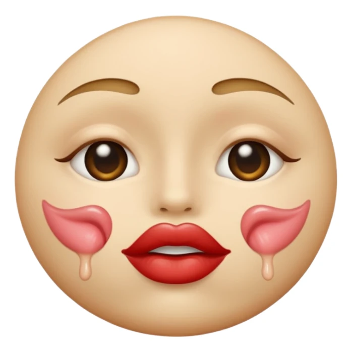 beige kiss mark sticker